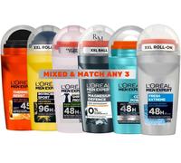 3 X LOREAL MEN EXPERT MAGNESIUM DEFENCE SHIRT PROTECT RESIST DEODORANT ROLL ON