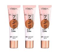 3 x L'Oreal Paris Skin Paradise Tinted Water Moisturiser Spf 20 30ml - 01 Deep