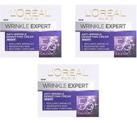 3 x L'OREAL Wrinkle Expert 55+ Night Cream (50ml) only £9.65/unit
