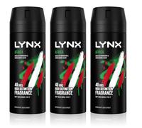 3 x Lynx 48 hrs Deodorant Body Spray 150ml - Africa