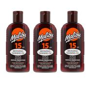 3 x Malibu Sun Dry Oil Spray SPF 15 Bronzing Tanning Oil Medium Protection 200ml