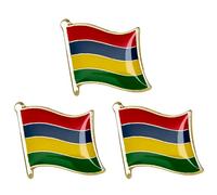 3 X Mauritius National Flag Enamel Pin Badge Red Blue Yellow Green Metal Lapel Brooch 1.9cm x 1.5cm Country Flag Jacket Hat Backpack Souvenir Gift Collectible Pin