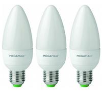 3 x Megaman 142242 Dimmable LED Candle Light Bulbs Opal E27 ES 2800K Warm White