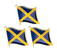 3 X Mercia Flag Enamel Pin Badge Anglo-Saxon Yellow Saltire Blue Background Lapel Brooch 1.9cm x 1.5cm Collectible Historical Symbol Gift