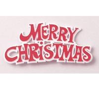3 x Merry Christmas Red / White Motto Cake Decoration