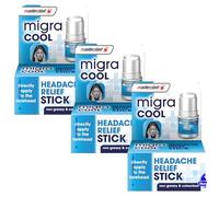 3 x MigraCool 4Head Headache Relief Sticks - Effective Migraine Relief - Pain Relief for Headaches and Migraines - Paracetamol-Free Solution