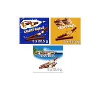 3 x Mixed Flavours of Milk Chocolate Crispy Rolls Snack Bars (5 x Bars per multipack)