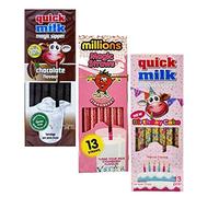 3 x Mixed Millions Strawberry,Quick Milk Chocolate & Birthday Cake Magic Straws