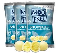 3 x Moo Free Bag of Dairy Free & Vegan White Chocolate Snowballs | Stocking Filler & Present [35g]
