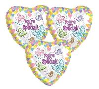 3 x Mother's Day Mini 9"-12" Air Filled Foil Balloons supplied on Holder (3 x You're so Special Butterflies (9"))