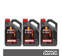 3 x Motul 8100 X-Cess High Performance 5W40 Fully Synthetic Engine Oil - 1 Litre
