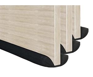 3 x MOXVIO Draft Excluder for Doors, Double Under Door Draught Excluder, 2 Sided Cushion Draft Stopper, 70 to 90 cm Cut-to-Size Adjustable Width, Waterproof Snowproof 600D Oxford Fabric (Black)