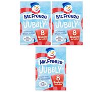 3 x Mr Freeze Jubbly Strawberry Ice Lollies, Made with Fruit Juice, 8 Pack, 62ml Each
