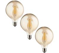 3 x Müller-Licht LED Filament G125 Globe 4.5W E27 Gold 350lm Ra>90 Extra Warm [EEK: G]