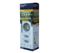 3 X Müller-Licht LED Recessed Lights White Square IP23 5W GU10 300lm Warm White