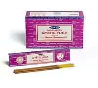 3 X MYSTIC YOGA Satya Nag Champa Incense Sticks Packs 15g with Souvenir Badge By Sterling Effectz