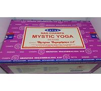 3 X MYSTIC YOGA Satya Nag Champa Incense Sticks Packs 15g with Souvenir Badge By Sterling Effectz
