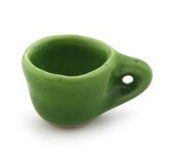 3 x MyTinyWorld 11mm Dolls House Miniature Green Coffee Cups