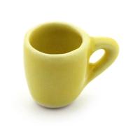 3 x MyTinyWorld Dolls House Miniature 11mm Very Fine Yellow Glazed Ceramic Soup Mugs