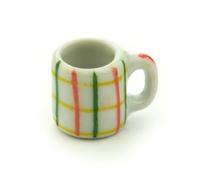 3 x MyTinyWorld Dolls House Miniature Crosshatch Pattern Ceramic Coffee Mugs
