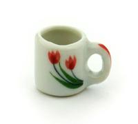 3 x MyTinyWorld Dolls House Miniature Tulip Design Ceramic Coffee Mugs