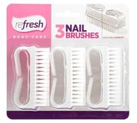 3 x NAIL BRUSH MANICURE PEDICURE SCRUBBING CLEANING BRISTLES REMOVE DIRT HANDLE (White)