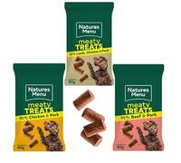 3 x Natures Menu Real Meaty Treats with Beef,Chicken,Chicken and lamb 50g