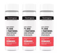 3 X Neutrogena Clear & Defend 7% AHA + Panthenol Liquid Exfoliant 125ml.