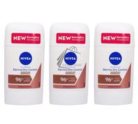 3 x NIVEA Clinical Derma Dry Control Anti-perspirant Deo Stick 96H Protection