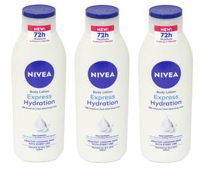 3 x NIVEA Express Hydration Body Lotion Normal to Dry Skin 250ml