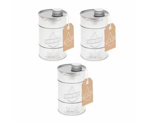 3 x Novelty Oil Drum Shaped Bottle | Kitchen Storage | Liquid, Condiments & Oil Dispenser | 400ml | Metal Retro Can | Silver