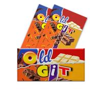 3 x Old Git - Funny Chocolate Novelty Wrappers Insults Joke Valentines Fathers Mothers Day Birthday Secret Santa Gift Present Rude present (Chocolate Bar Not Included)