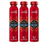3 x Old Spice Captain Deodorant for Men, 250 ml, 48 Hours Fresh, Long-Lasting Fragrance