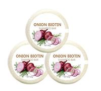 3 x Onion Biotin Shampoo Bar, Onion Rosemarin Shampoo Bar, Deep Cleansing and Hydration, Nourishing Onion Shampoos Soap for Hair Growth, Use in the Shower at Home and when Travelling