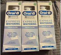 3 x Oral-B 3D White Advanced Toothpaste Express Whitening Fresh Glow Icy 75ml