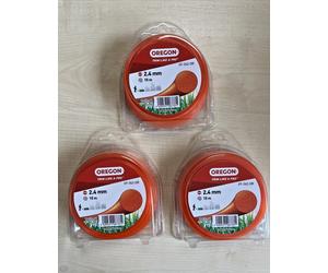 3 x OREGON ROUNDLINE nylon strimmer trimmer cutting line 2.4mm x 15 metre 69-362
