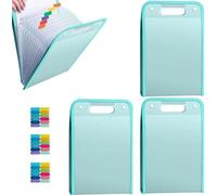 3 x organizer espandibile A4 con 13 scomparti, borsa di immagazzinaggio verticale, organizer per documenti portatile con linguette colorate, custodia trasparente per il trasporto per la scuola, la