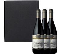 3 x Oyster Bay Marlborough Pinot Noir New Zealand Red Wine in Matt Black Gift Box With Handcrafted Gifts2Drink Tag