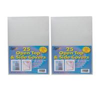 3 x Pack of 50 A4 200 Micron Strong Open Top & Side Covers File Wallets Clear Cut Flush