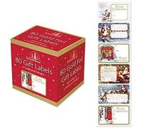 3 X Pack Of 80 Gold Foil Self Adhesive Christmas Gift Labels - 6 Traditional Designs