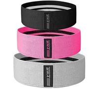 3 x Pack Resistance Bands, Non-Slip Exercise Loop Bands Hips and Glutes 3 Resistance Levels for Butt, Legs and Whole Body Work Out,Fitness Bands for Pilates, Yoga and Body Building (Pink, M x 1 Pc)