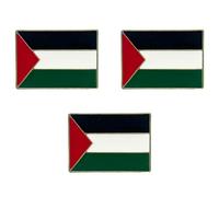 3 X Palestine Rectangle National Flag Metal Enamel Pin Badge Lapel