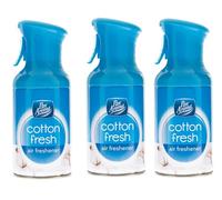 3 x Pan Aroma Cotton Fresh Air Freshener Trigger Spray 250ml - Long-Lasting Fresh Linen Scent