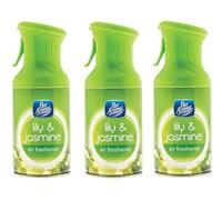3 x Pan Aroma Lily & Jasmine Air Freshener Trigger Spray 250ml - Long-Lasting Floral Fragrance for Home & Office