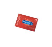 3 x Pasante Unique Non latex Condoms, ( 1 x Pack of 3 condoms )