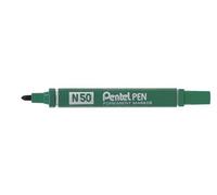 3 x Pentel N50 Permanent Markers - Green Ink - Bullet Tip 1.5-2mm Line. N50-D (Supplied Loose)