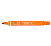 3 x Pentel N50 Permanent Markers - Orange Ink - Bullet Tip 1.5-2mm Line. N50-F