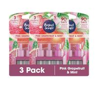 3 x Perfect Scents 3 Scents Pink Grapefruit & Mint Air Freshener Refill - Compatible with 3volution (3 Packs of 3x20ml)