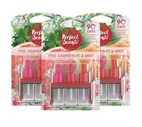 3 x Perfect Scents 3 Scents Pink Grapefruit & Mint Air Freshener Refill - Compatible with 3volution (3 Packs of 3x20ml)