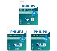 2 x PHILIPS 16 GB USB 3.0 Vivid Pen Flash Drive Memory Stick - Super High Speed